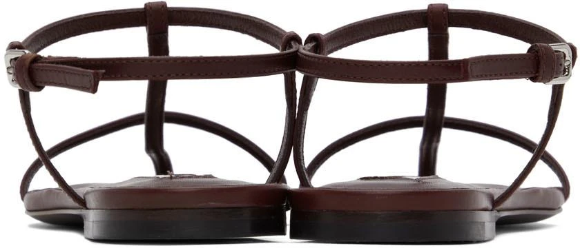 商品Jil Sander|Brown Agnellato Flat Sandals,价格¥1772,第2张图片详细描述