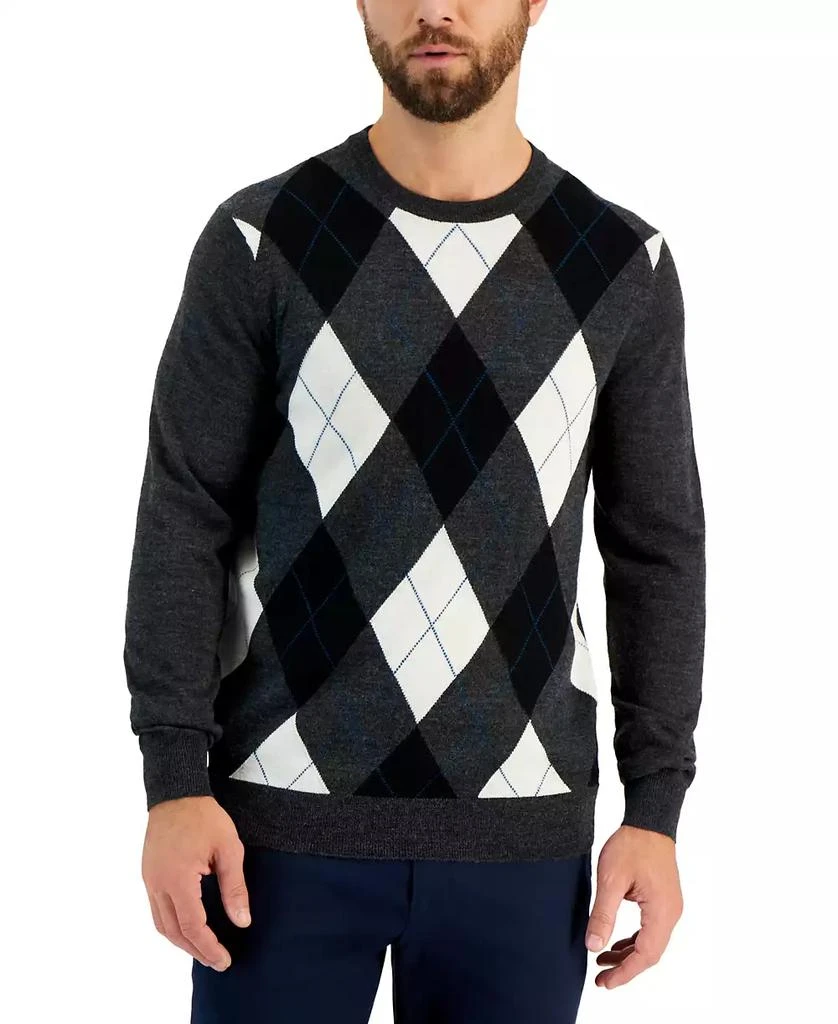 商品Club Room|Men's Merino Harvard Argyle Sweater, Created for Macy's,价格¥140,第1张图片