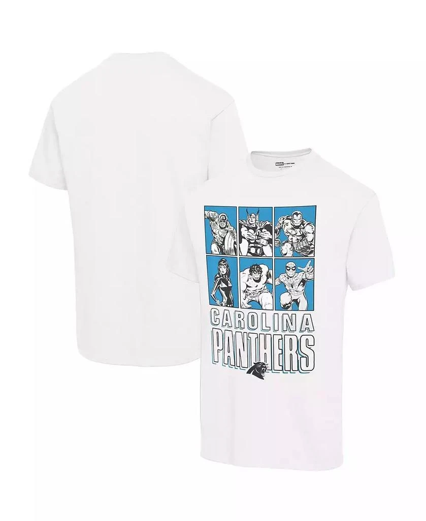 商品Junk Food|Men's White Carolina Panthers Disney Marvel Avengers Line-Up T-shirt,价格¥262,第2张图片详细描述