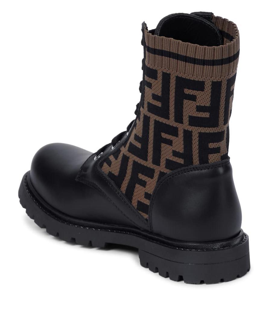 商品Fendi|FF jacquard and leather ankle boots,价格¥4436-¥6003,第5张图片详细描述