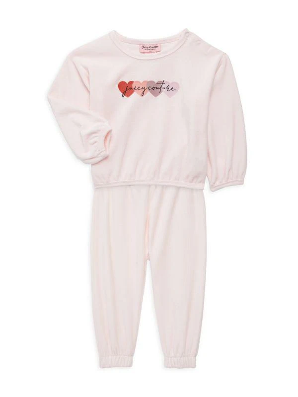 商品Juicy Couture|​Baby Girl’s 2-Piece Logo Velour Jogger Set,价格¥101,第1张图片