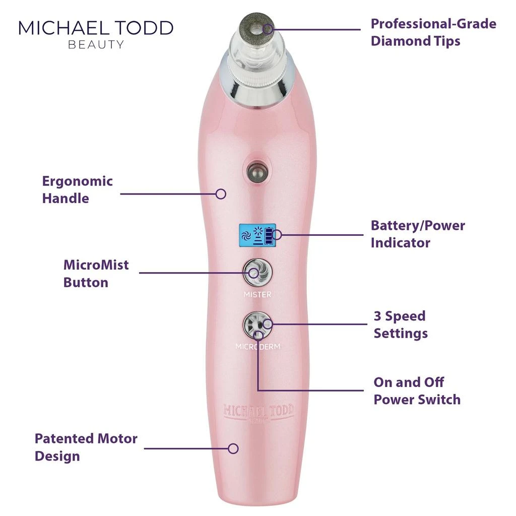 商品Michael Todd Beauty|Michael Todd Beauty Sonic Refresher Wet/Dry Sonic Microdermabrasion and Pore Extraction System,价格¥255,第4张图片详细描述