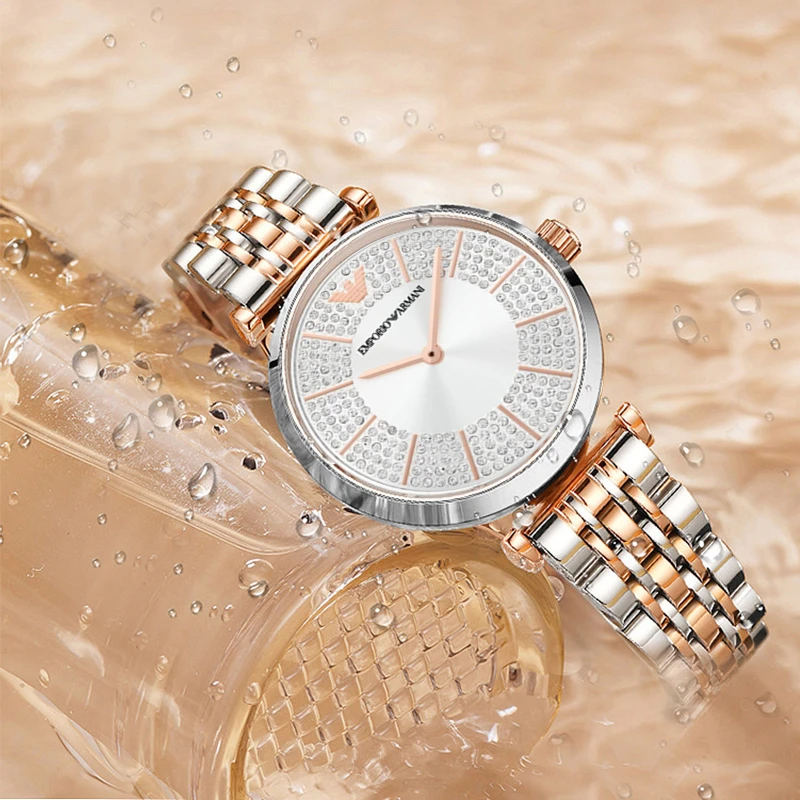 商品[国内直发] Emporio Armani|ARMANI 阿玛尼 满天星时尚镶钻银白表盘拼色钢带欧美女表手表 AR11537#,价格¥2770,第5张图片详细描述