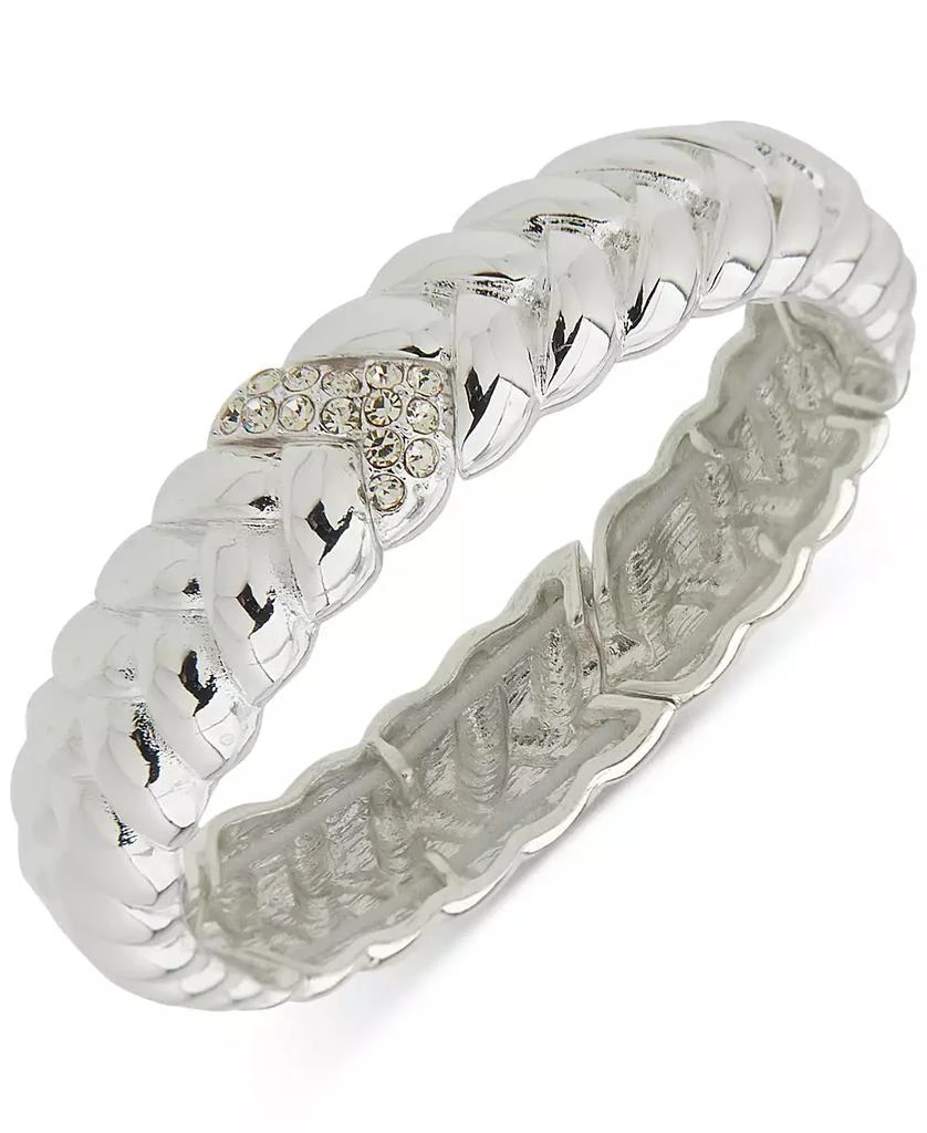 商品Anne Klein|Crystal Pavè Sculptural Braid-Look Stretch Bracelet,价格¥180,第1张图片详细描述