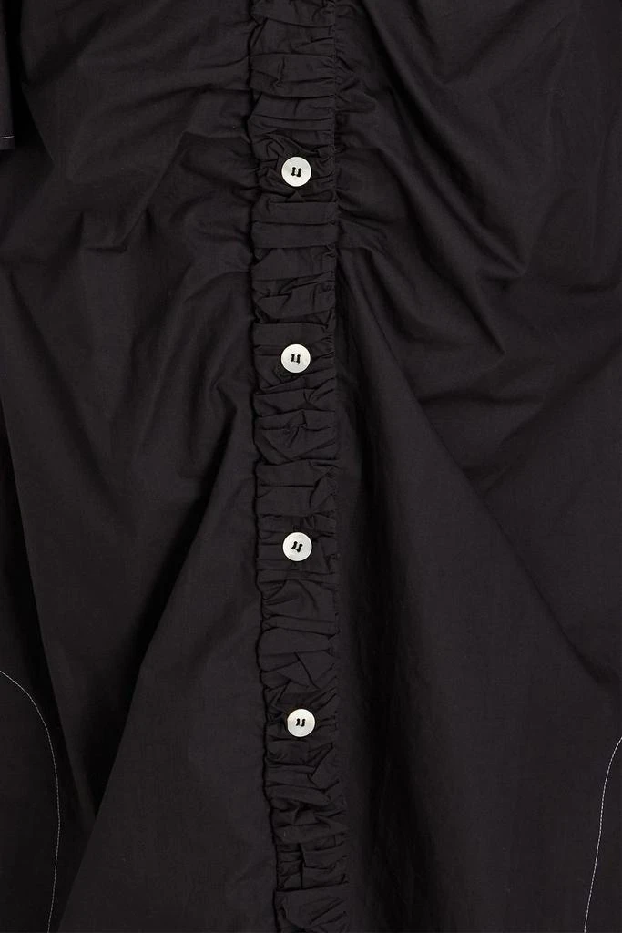 商品Ganni|Ruched cotton-poplin midi shirt dress,价格¥515,第4张图片详细描述