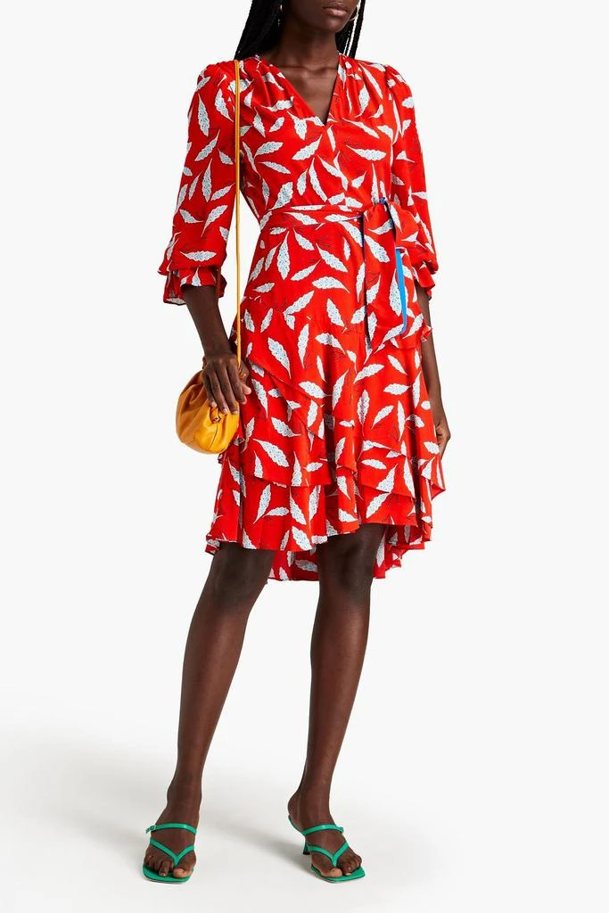 商品Diane von Furstenberg|Delucca ruffled floral-print crepe de chine dress,价格¥1048,第2张图片详细描述