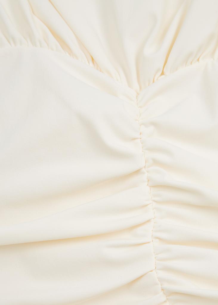 商品Magda Butrym|Cream ruched cropped stretch-jersey top,价格¥2657,第7张图片详细描述