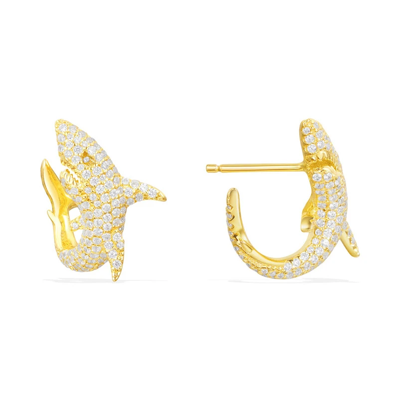 商品[国内直发] apm Monaco|APM MONACO 女士金鲨鱼耳钉 AE10610OXY,价格¥792,第1张图片