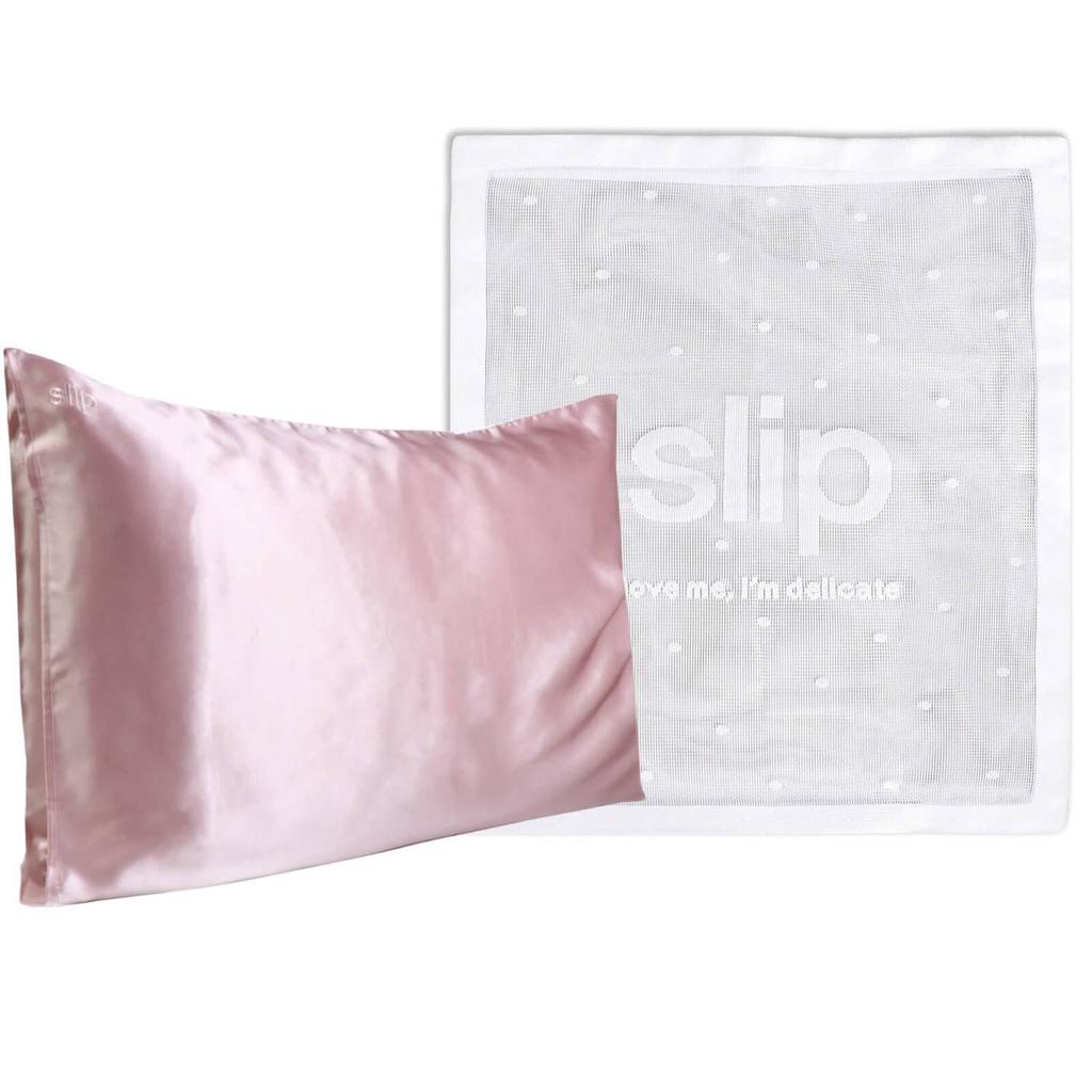 Slip Dermstore Exclusive Silk Pink Pillowcase Duo and Delicates Bag商品第1张图片规格展示