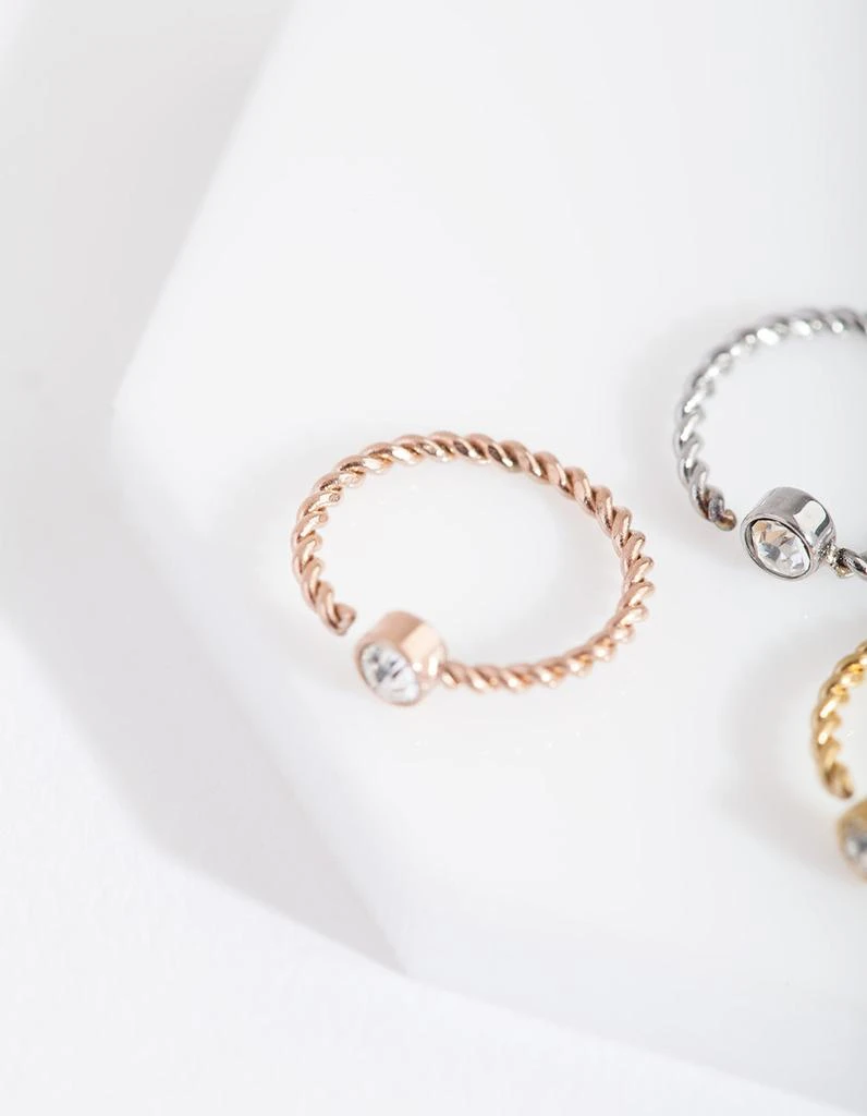 商品Lovisa|Mixed Metal Diamante Twist Nose Ring 3 Pack,价格¥81,第2张图片详细描述