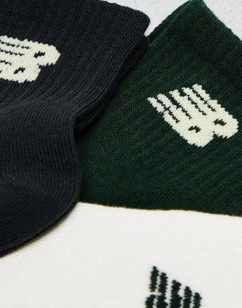 商品New Balance|New Balance 3 pack members club ankle socks green/black/white,价格¥126,第3张图片详细描述