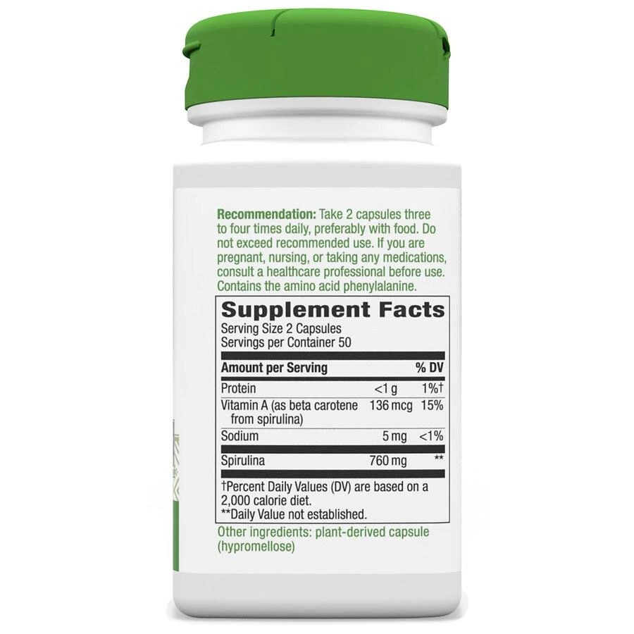 商品Nature's Way|Spirulina Micro-Algae 380mg, Capsules,价格¥100,第4张图片详细描述