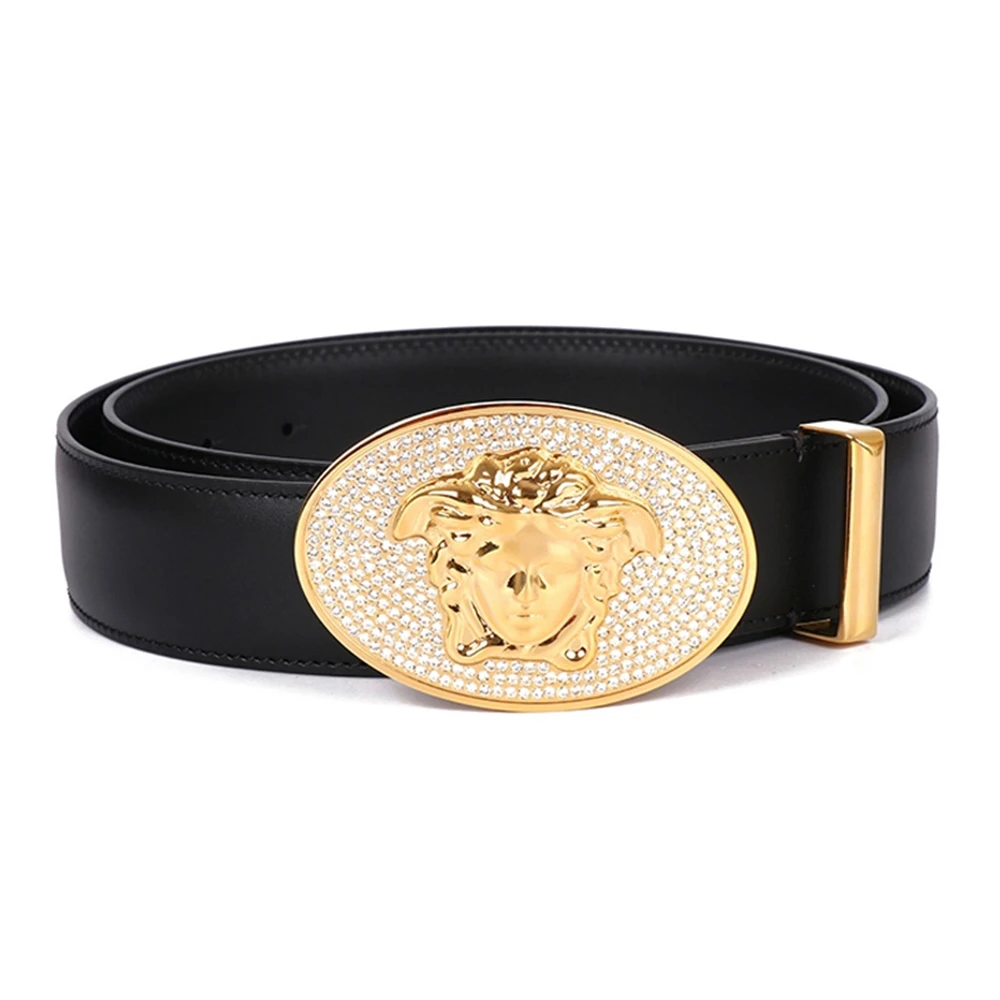 商品Versace|VERSACE 范思哲 黑色男士腰带 DCU4950-DVTP1-D41CH,价格¥3389,第1张图片
