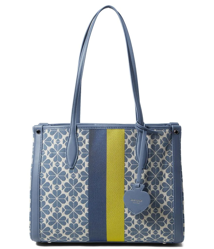 商品Kate Spade|Spade Flower Jacquard Stripe Market Medium Tote,价格¥2254,第1张图片