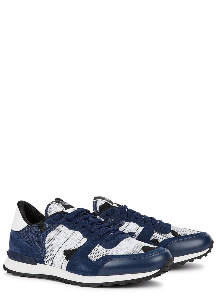 商品Valentino|Valentino Garavani Rockrunner blue camouflage sneakers,价格¥4359,第2张图片详细描述