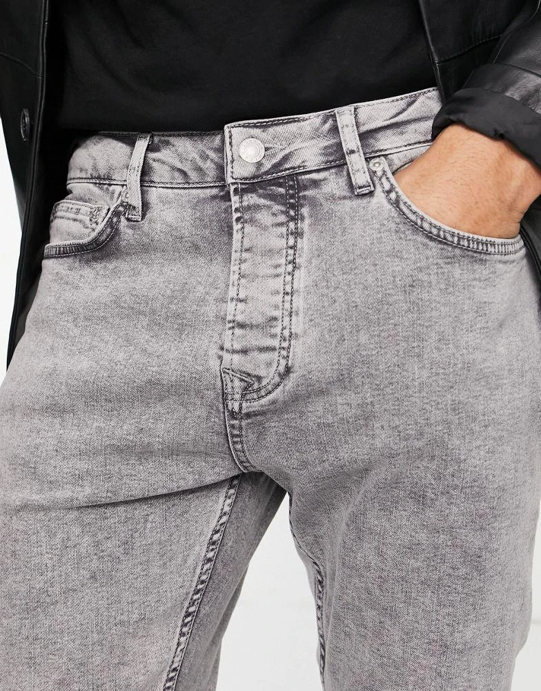 商品Topman|Topman tapered jeans in acid grey,价格¥228,第2张图片详细描述