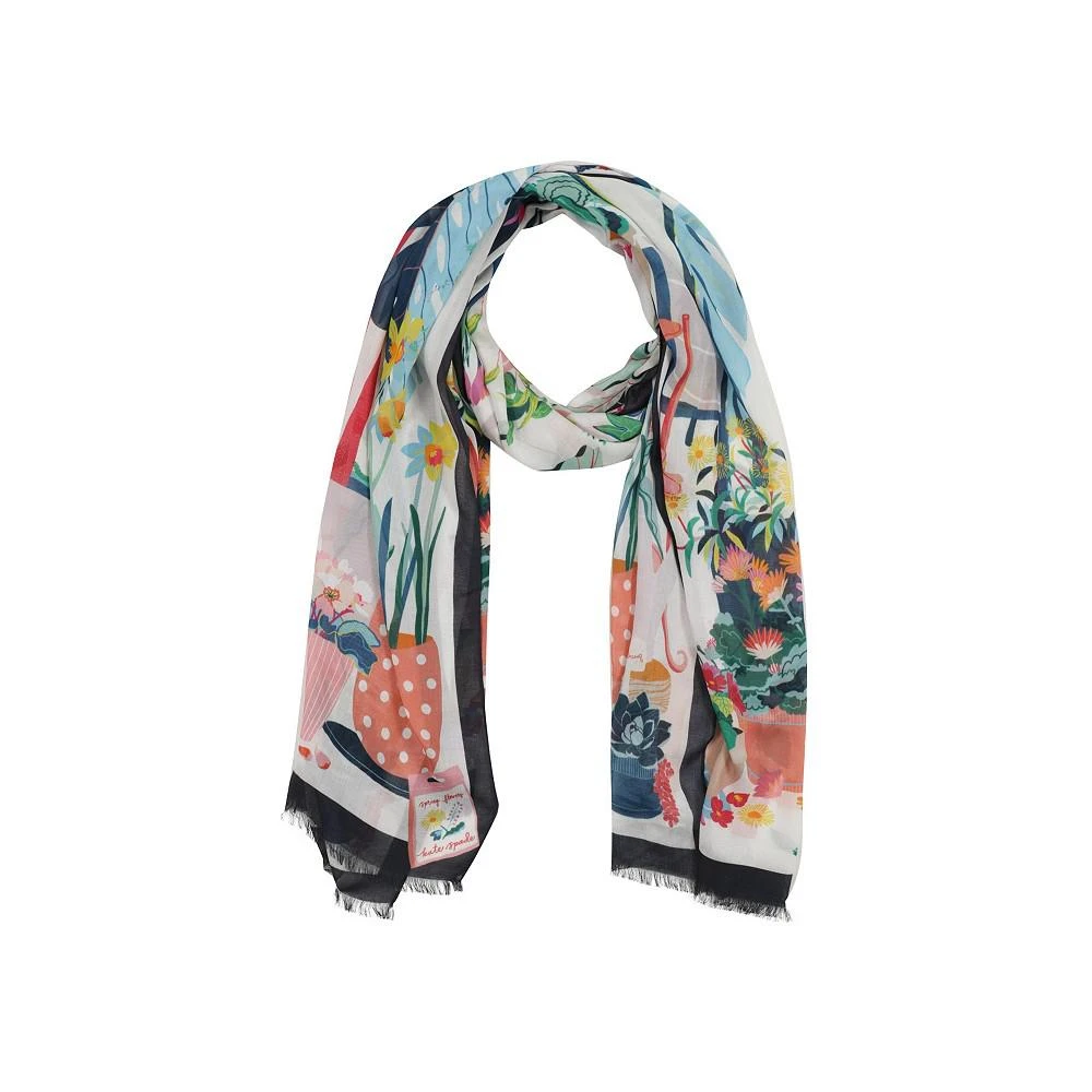 商品Kate Spade|Women's Flower Pot Jungle Oblong Scarf,价格¥524,第1张图片