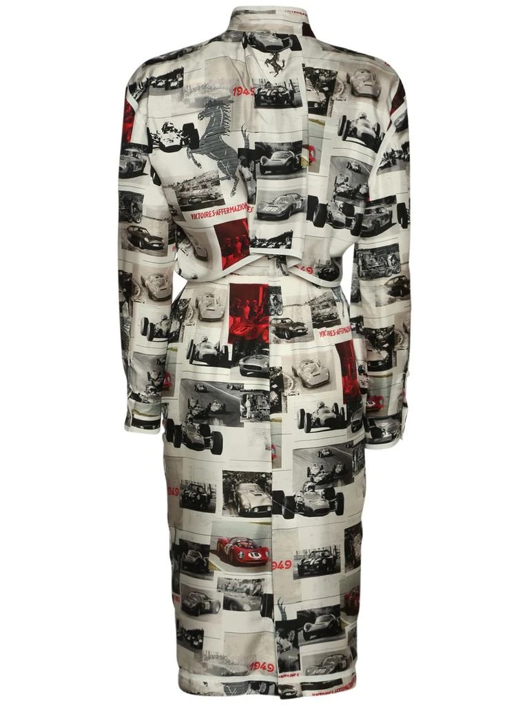 商品FERRARI|Silk Pictures Print Midi Shirt Dress,价格¥16935,第3张图片详细描述