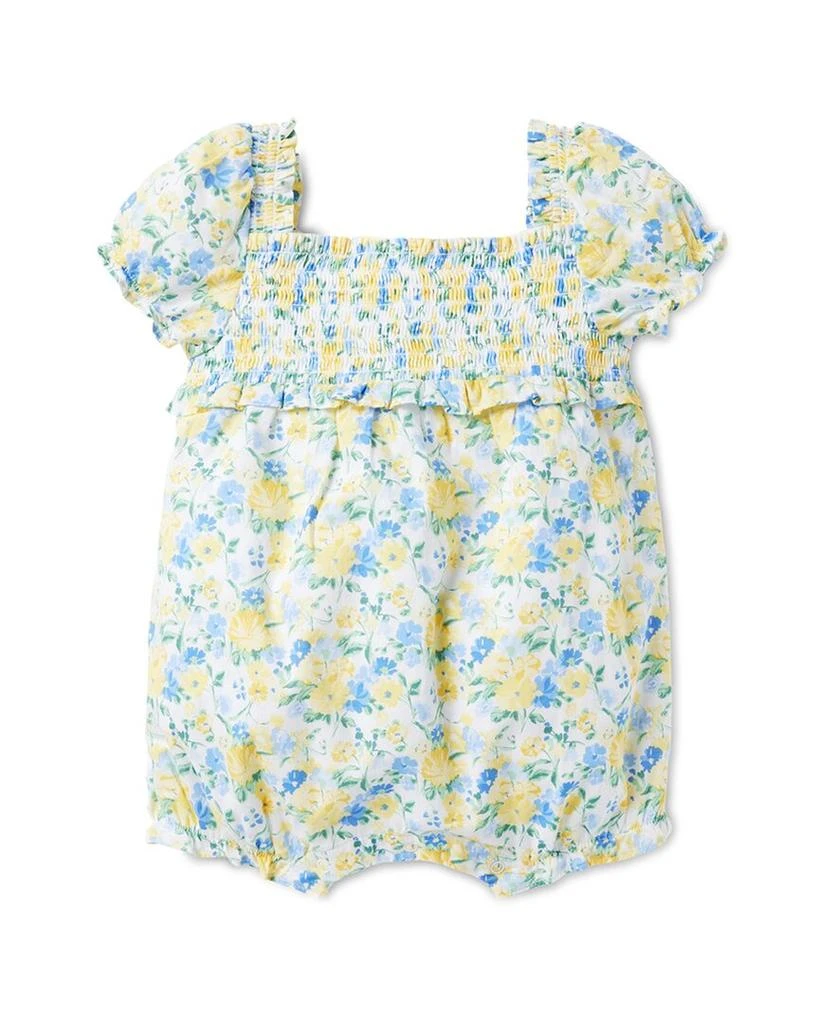 商品Janie and Jack|Janie and Jack The Lily Floral Smocked Baby Romper,价格¥241,第1张图片