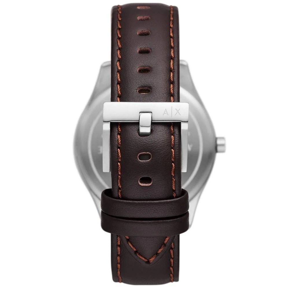 商品Armani Exchange|Men's Multifunction Brown Leather Strap Watch, 42mm,价格¥1130,第3张图片详细描述