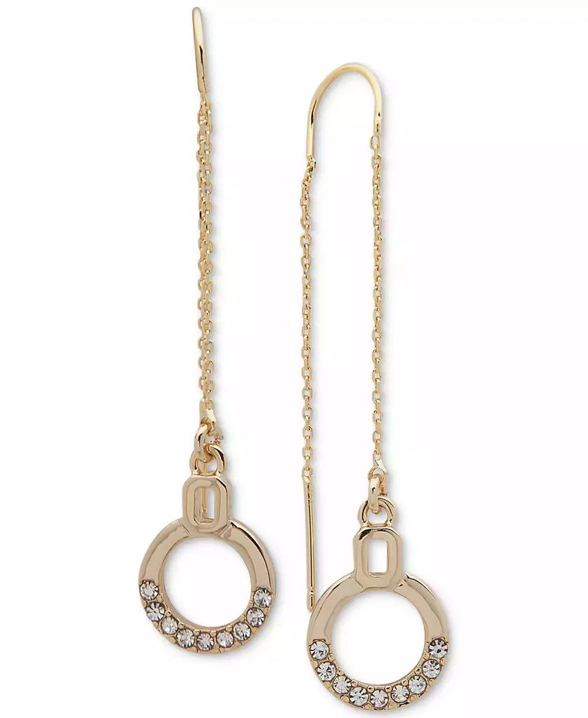 商品DKNY|Gold-Tone Crystal Circle Threader Earrings,价格¥157,第1张图片