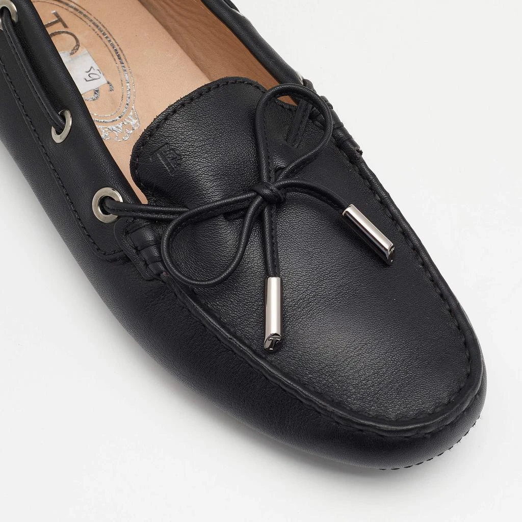 Tod's Black Leather Bow Slip On Loafers Size 36 商品