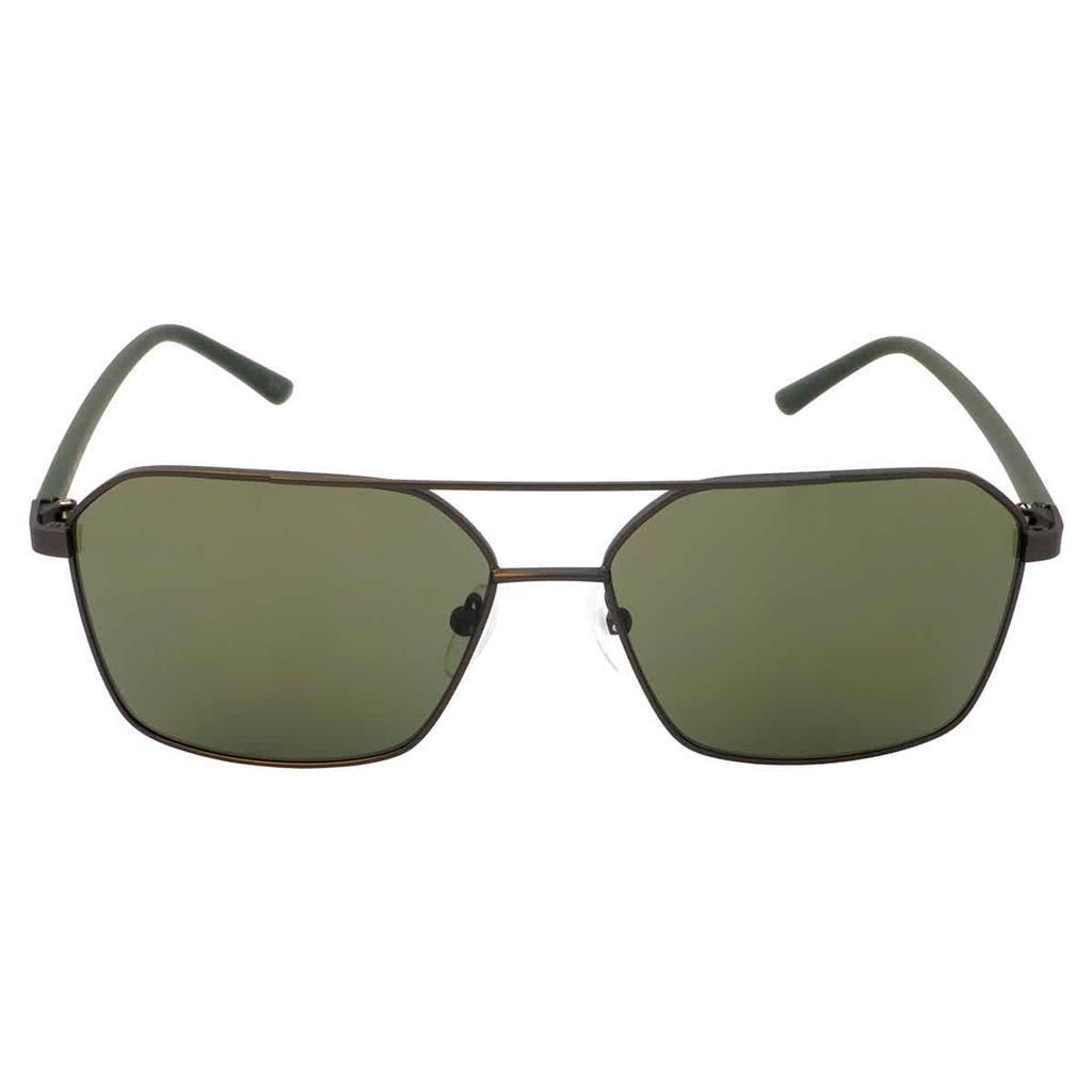 商品Calvin Klein|Calvin Klein Green Navigator Mens Sunglasses CK20300S 009 58,价格¥276,第4张图片详细描述