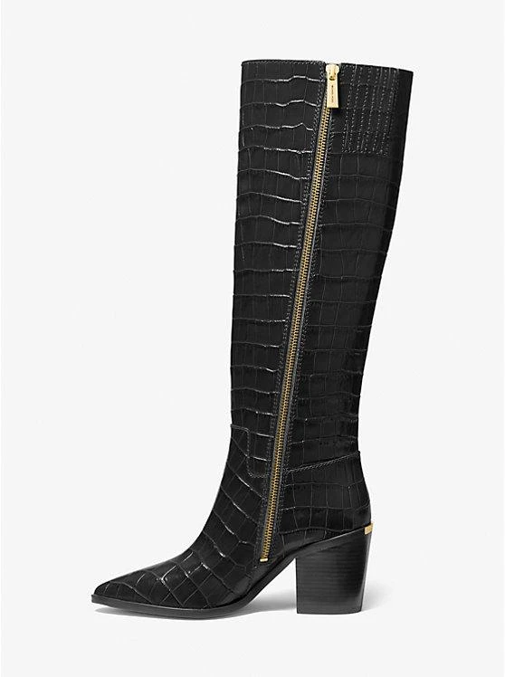 商品Michael Kors|Loni Crocodile Embossed Leather Boot,价格¥1324,第3张图片详细描述