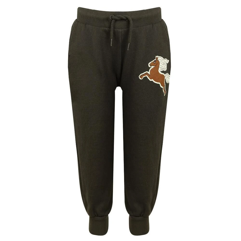 商品Mini Rodini|Charcoal Horse Motif Joggers,价格¥114,第1张图片