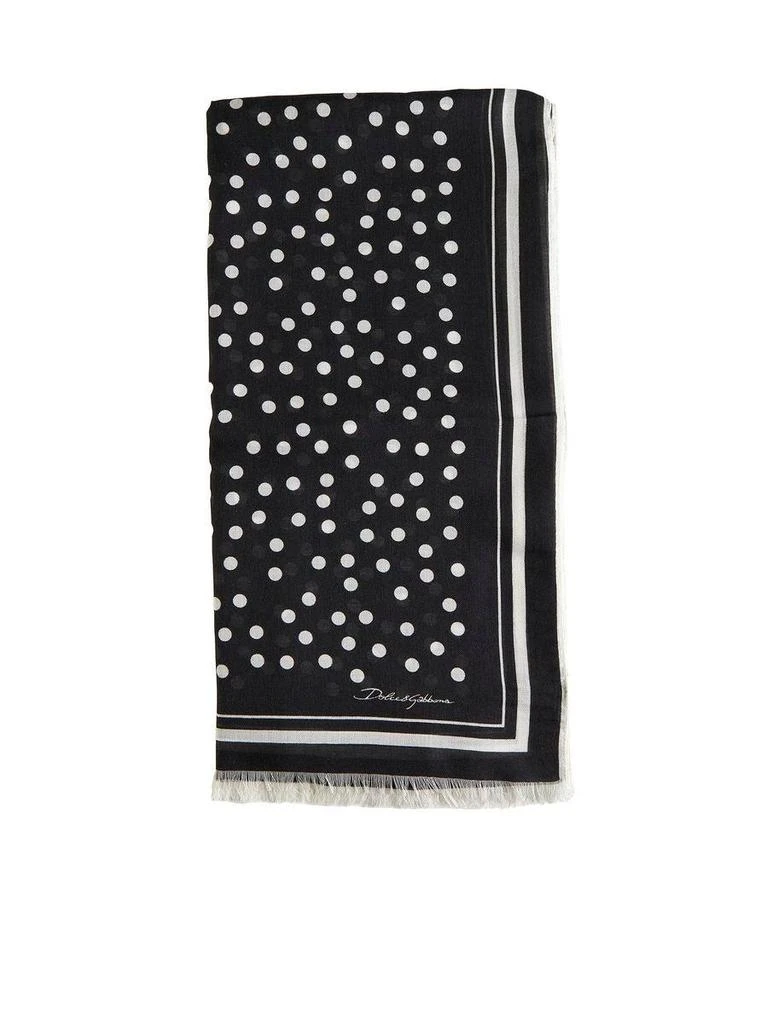 商品Dolce & Gabbana|Dolce & Gabbana Scarves & Wraps in Pois Bianco Fdo Nero,价格¥3557,第1张图片