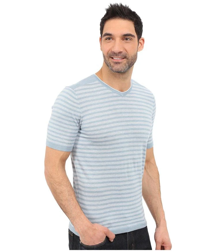 商品Agave Denim|Mighty Mo Short Sleeve Striped V-Neck,价格¥471,第4张图片详细描述