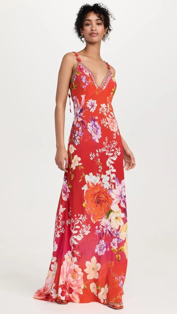 V Neck Full Length Bias Slip Dress 商品