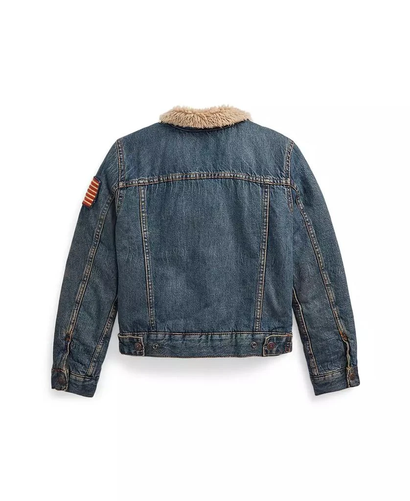 商品Ralph Lauren|Big Boys Teddy Fleece–Lined Denim Trucker Jacket,价格¥868,第2张图片详细描述