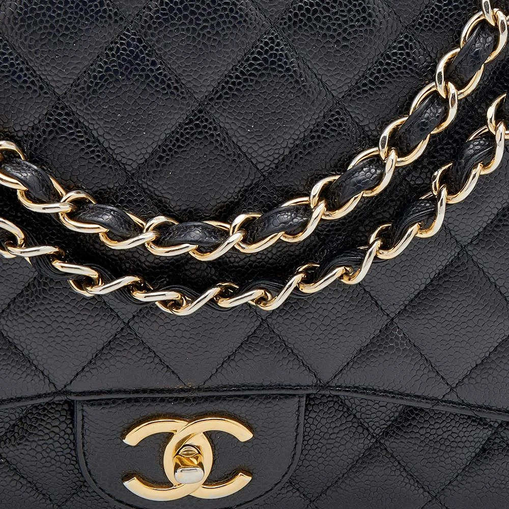 商品[二手商品] Chanel|Chanel Black Quilted Caviar Leather Maxi Classic Double Flap Bag,价格¥30197,第5张图片详细描述