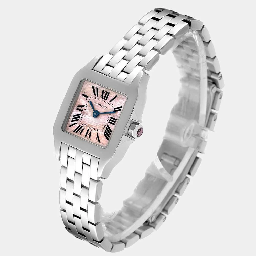 Cartier Pink MOP Stainless Steel Santos Demoiselle W25075Z5 Women's Wristwatch 20 MM 商品