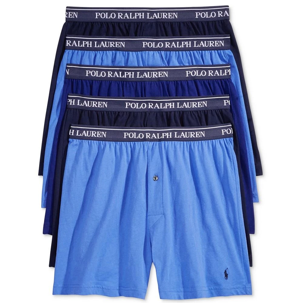 商品Ralph Lauren|Men's 5-Pack. Classic Knit Boxer Brief,价格¥443,第1张图片