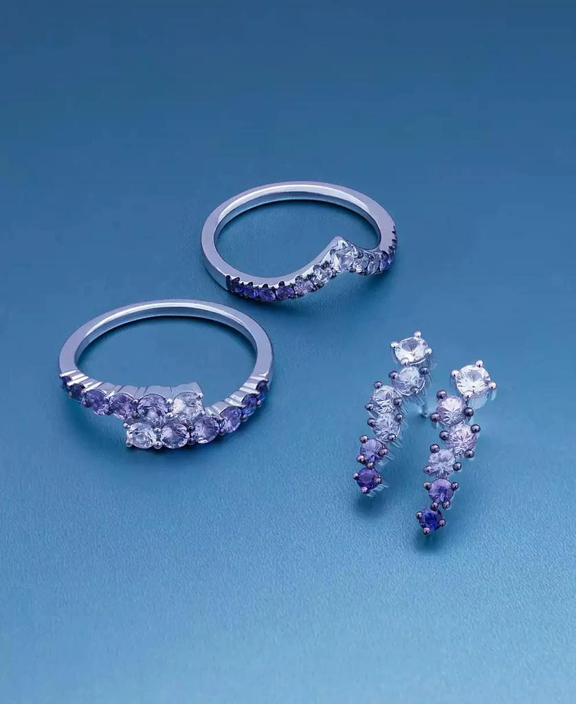 商品Le Vian|Denim Ombré (1/3 ct. t.w.) & White Sapphire (1/10 ct. t.w.) V Ring in 14k White Gold,价格¥3662,第2张图片详细描述