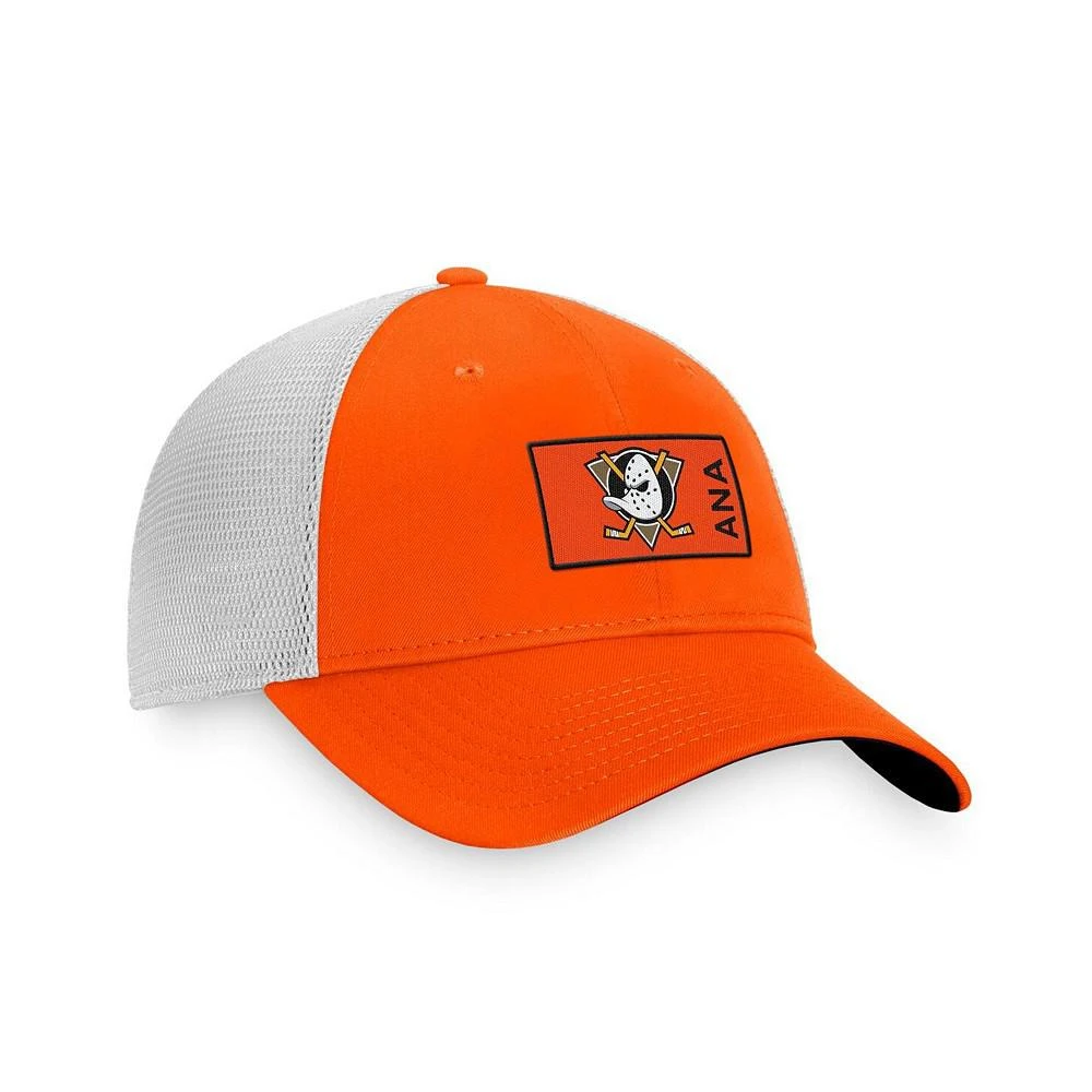 商品Fanatics|Men's Branded Orange, White Anaheim Ducks Authentic Pro Trucker Snapback Hat,价格¥182,第3张图片详细描述