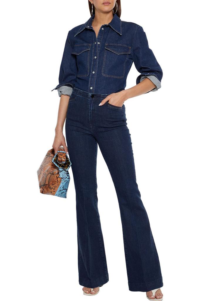 Darted high-rise flared jeans商品第4张图片规格展示