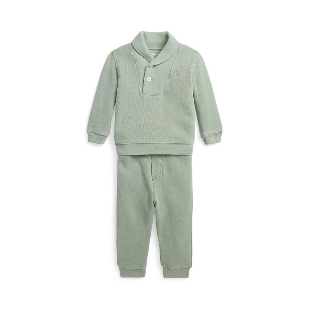 商品Ralph Lauren|Baby Boys Ribbed Cotton Pullover and Pants Set,价格¥447,第1张图片