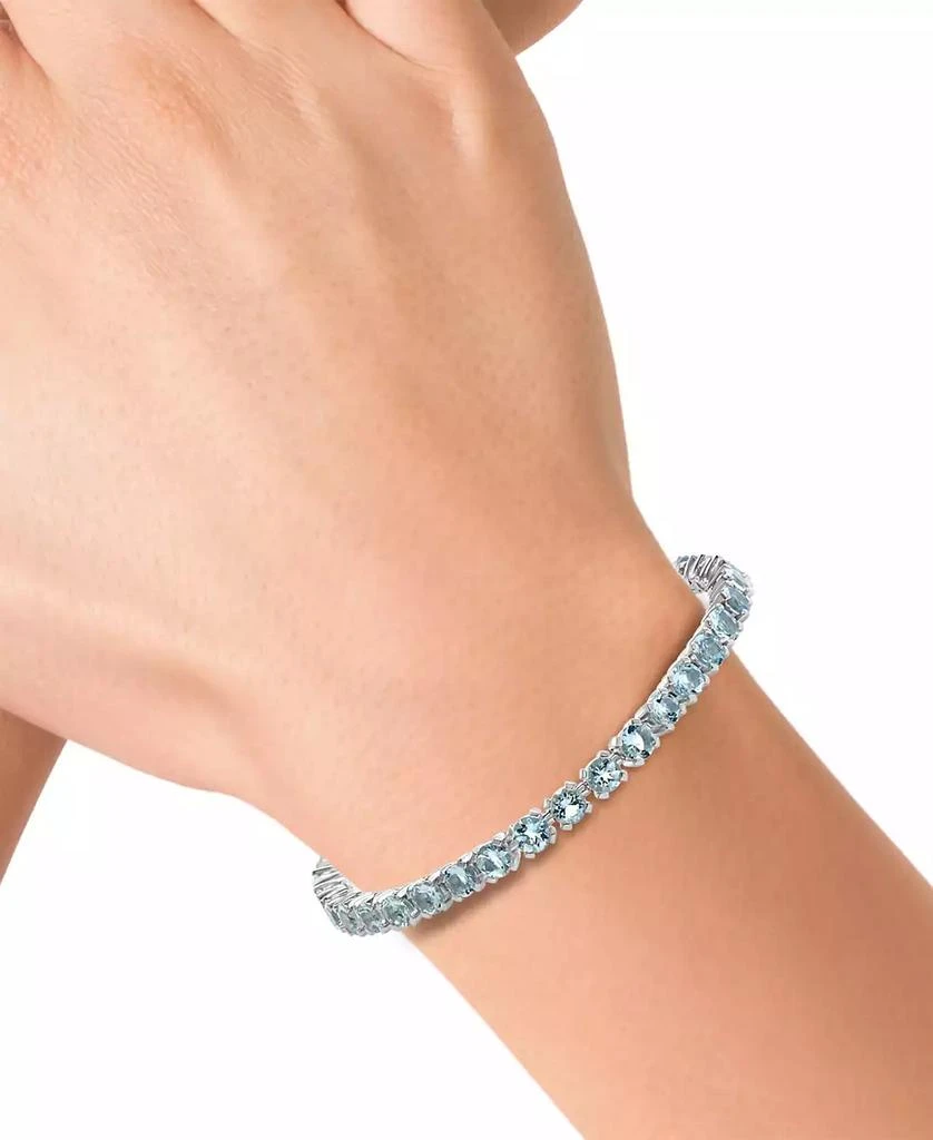 商品Effy|EFFY® Aquamarine (7-1/2 ct. t.w.) Tennis Bracelet in Sterling Silver,价格¥11205,第2张图片详细描述