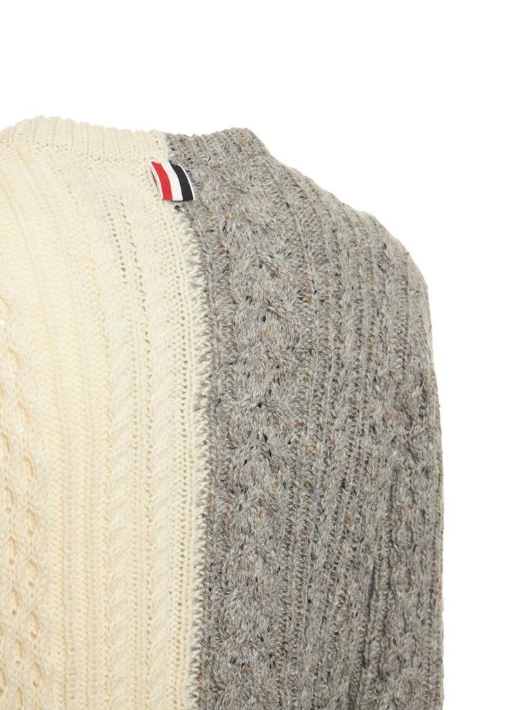 商品Thom Browne|Aaran Cable Knit Sweater W/ 4 Bar,价格¥5525,第7张图片详细描述