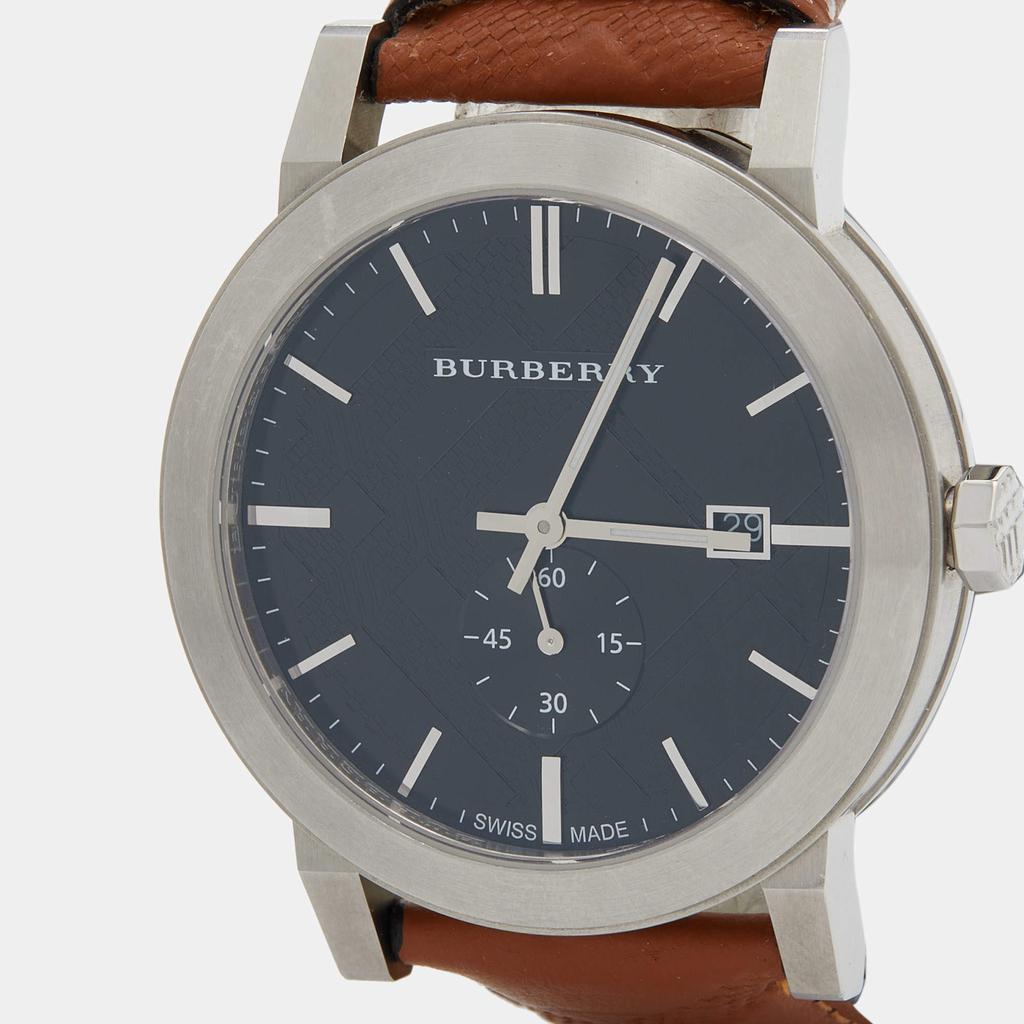 Burberry Black Stainless Steel Leather The City BU9905 Men's Wristwatch 42 mm商品第2张图片规格展示