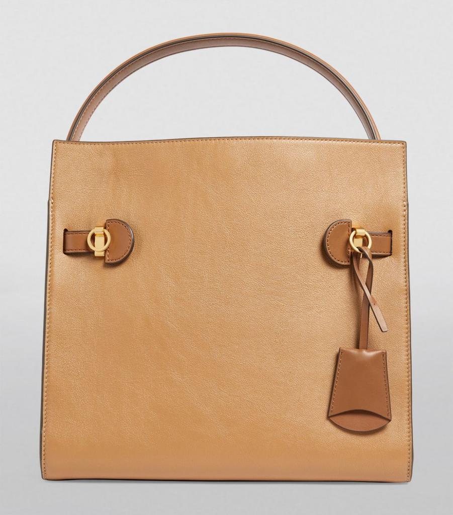 商品Tory Burch|Leather Lee Radziwill Double Top-Handle Bag,价格¥8401,第6张图片详细描述
