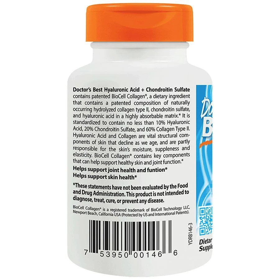 商品Doctor's Best|Hyaluronic Acid with Chondroitin Sulfate,价格¥112,第2张图片详细描述