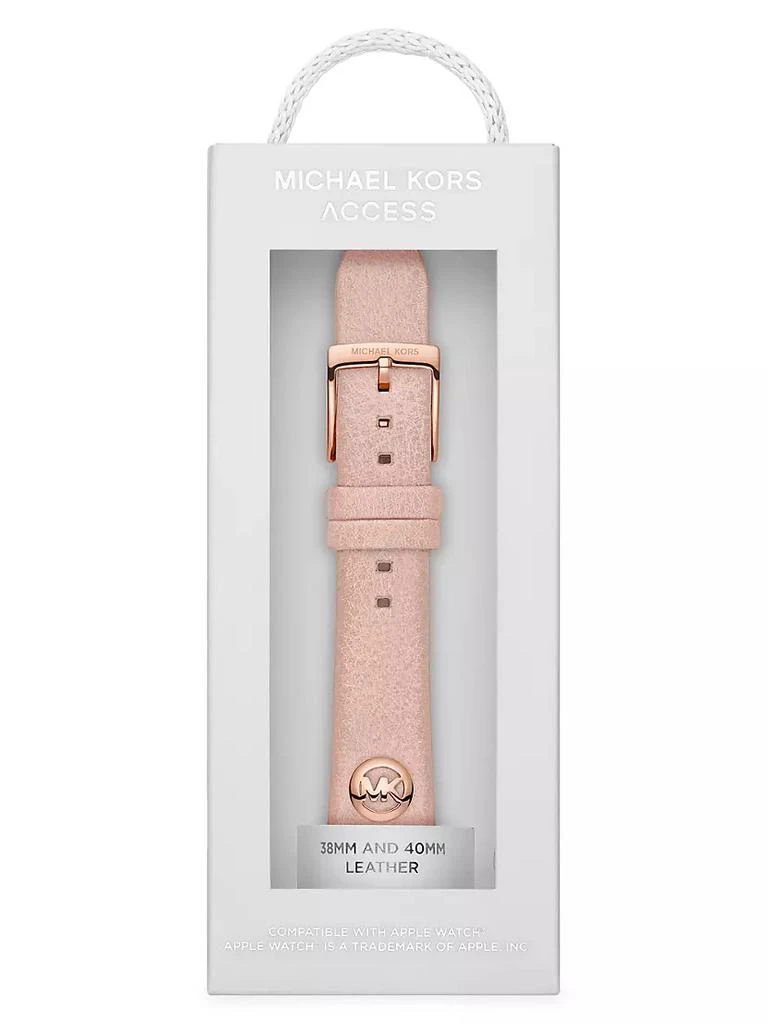 商品Michael Kors|Leather &amp; Rose-Goldtone Logo Apple Watch® Strap/38MM &amp; 40MM,价格¥745,第3张图片详细描述