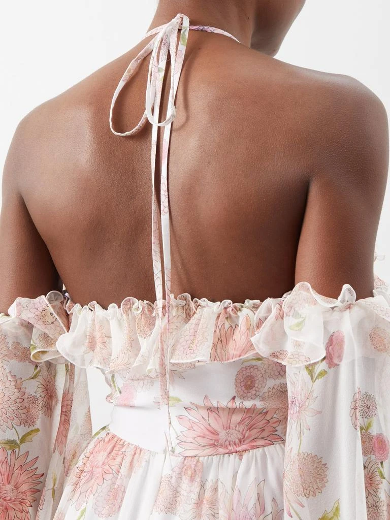 商品Giambattista Valli|Dahlia-print off-the-shoulder silk-georgette gown,价格¥8384,第3张图片详细描述