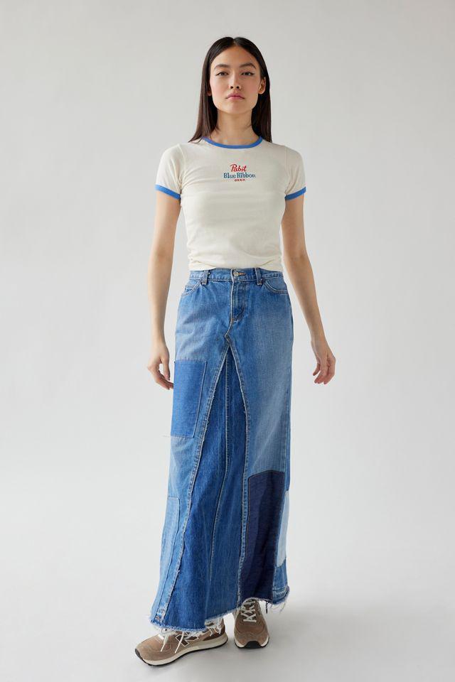 商品Urban Renewal|Urban Renewal Remade Pieced Denim Maxi Skirt,价格¥630,第7张图片详细描述