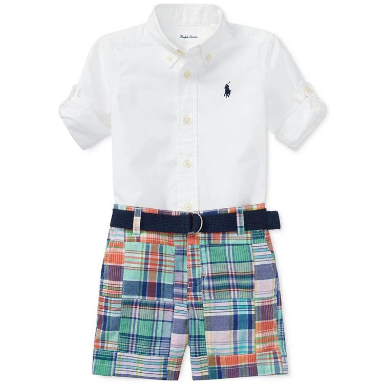 商品Ralph Lauren|Cotton Poplin Shirt & Madras Shorts Set, Baby Boys,价格¥361,第1张图片