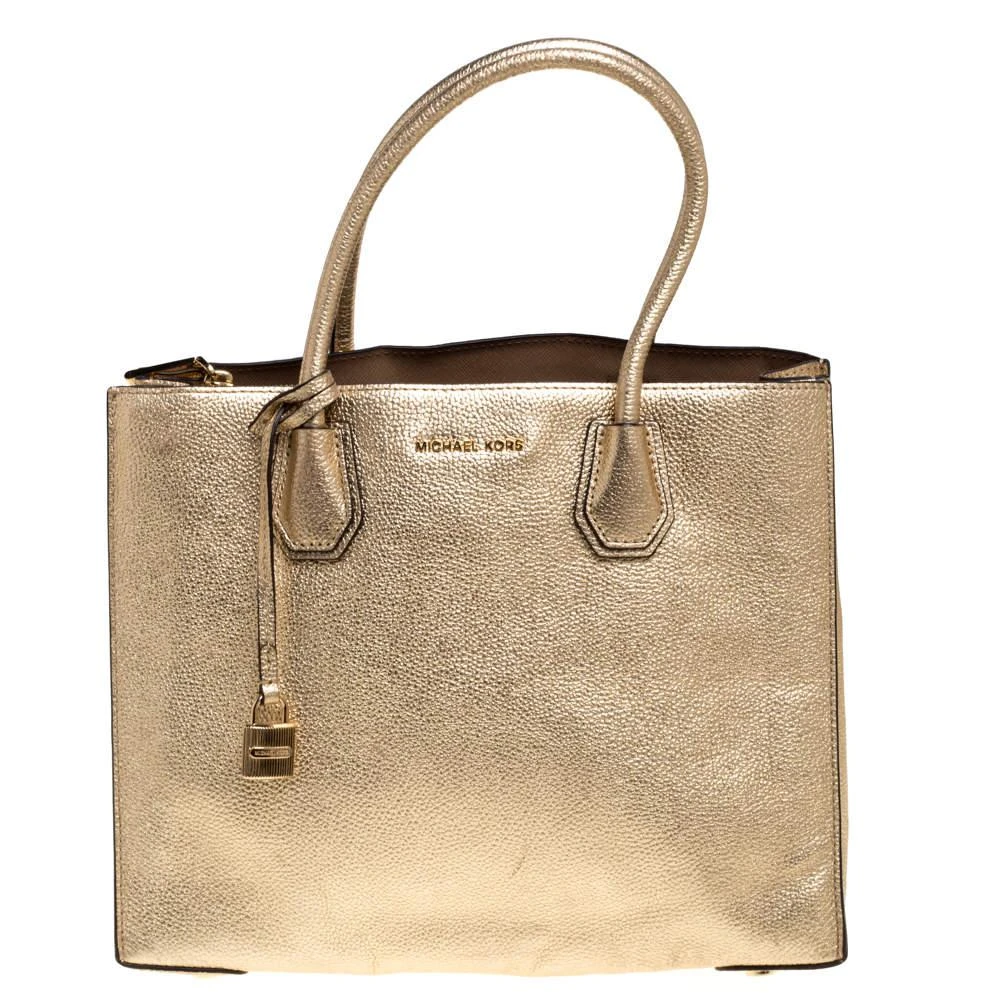 商品[二手商品] Michael Kors|Michael Kors Metallic Gold Leather Large Mercer Tote,价格¥1274,第1张图片